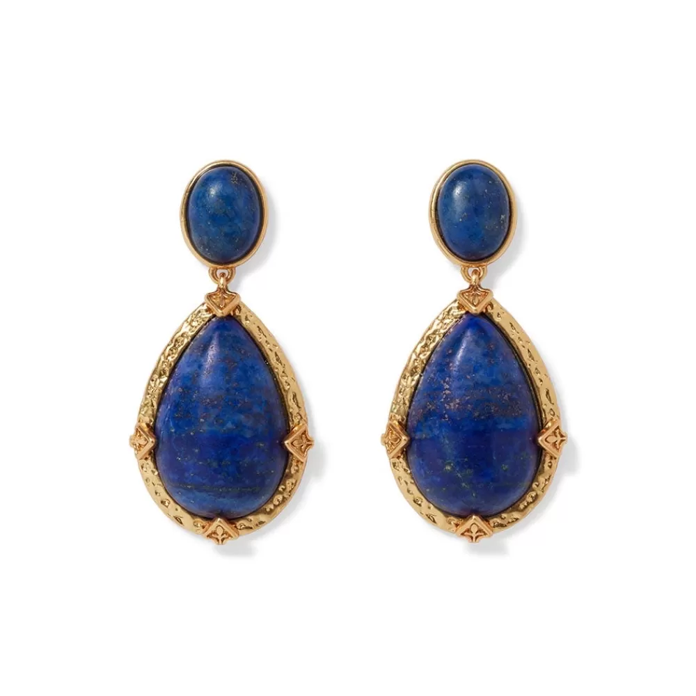 Fashion Spanish Baldric Lapis Statement Drop Earrings Earrings