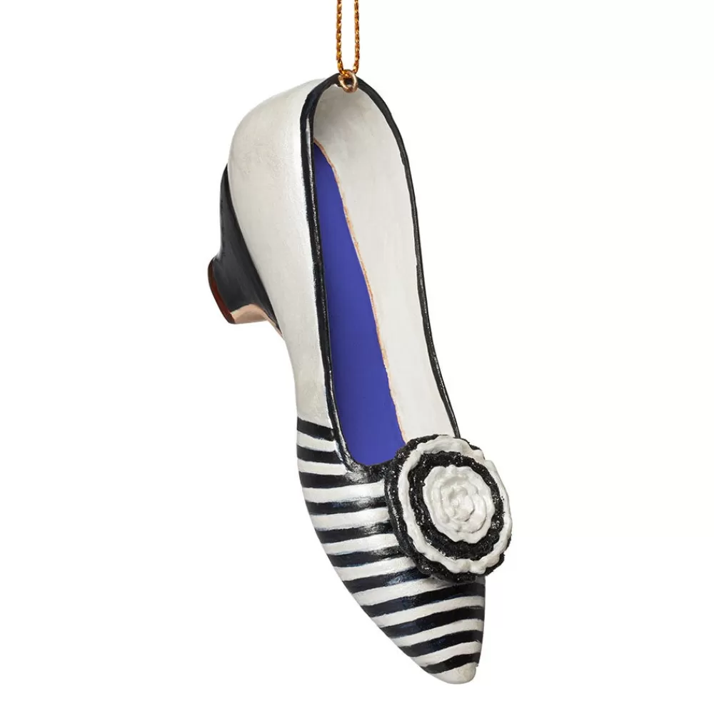 Fashion Striped Evening Slipper Shoe Ornament Ornaments