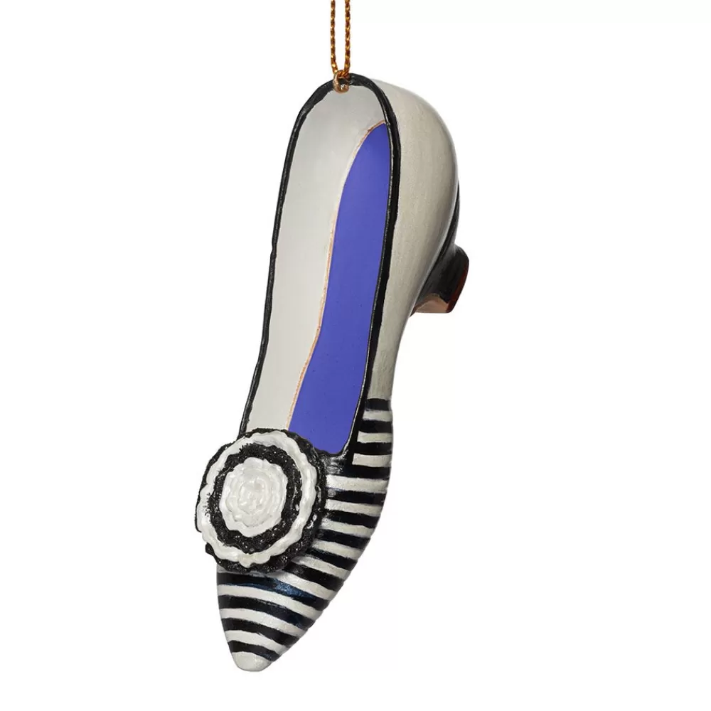 Fashion Striped Evening Slipper Shoe Ornament Ornaments