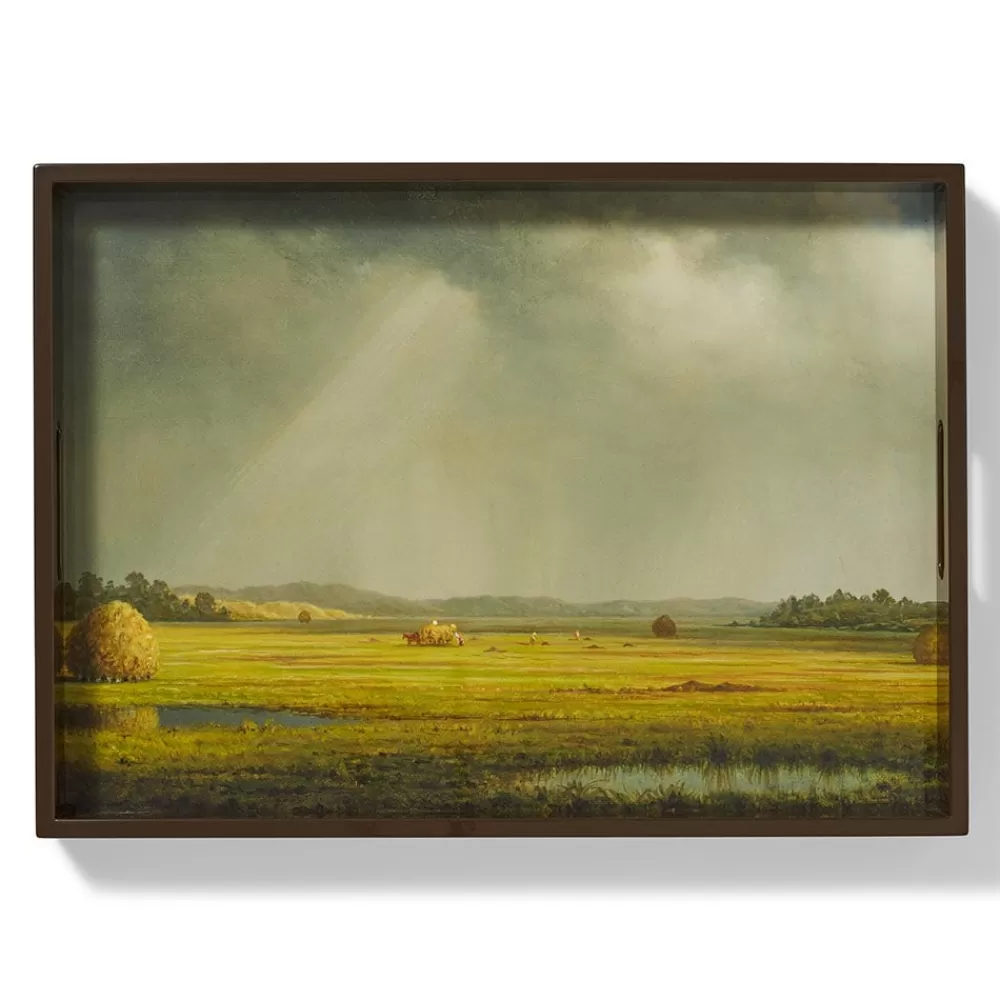 Sale Sublime Landscapes Heade Newburyport Meadows Large Lacquer Tray Decorative Accents