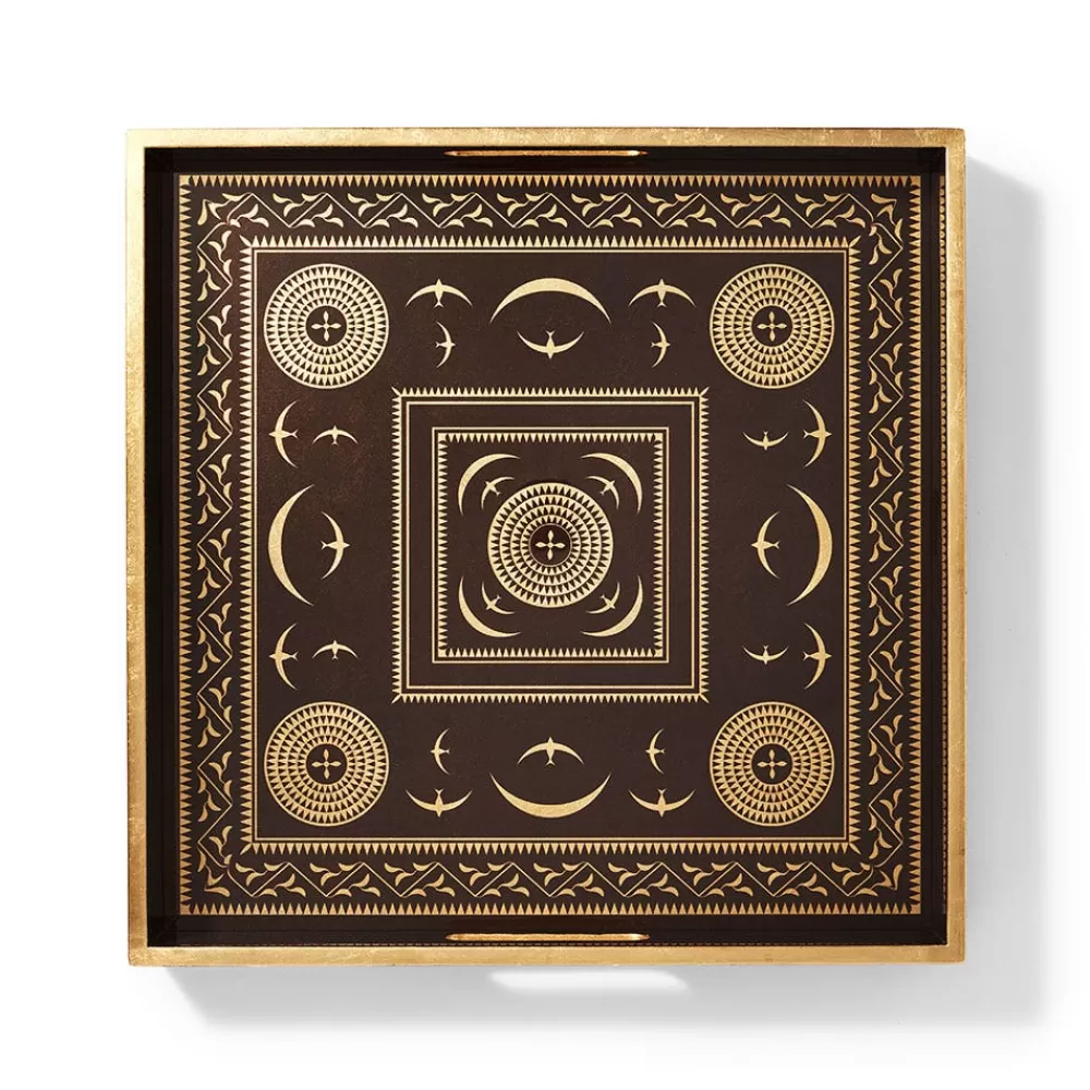 Best Sale Sumatran Symbols Lacquer Tray Decorative Accents