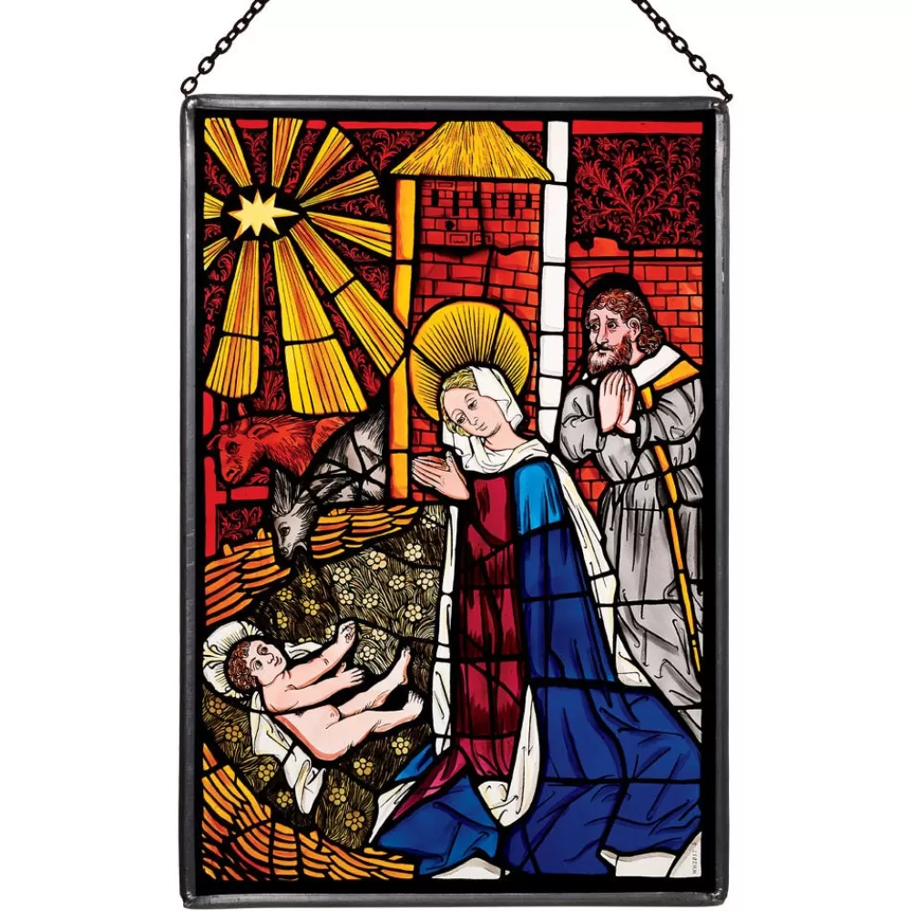 Discount The Nativity Glass Panel Decorative Accents