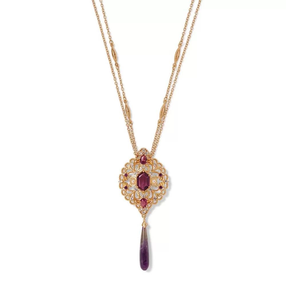 Sale Turkish Amethyst Long Pendant Necklace Necklaces