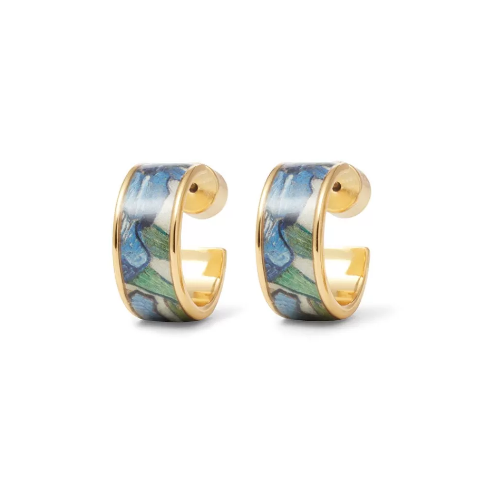 Shop Van Gogh Irises Enamel Hoop Earrings Earrings