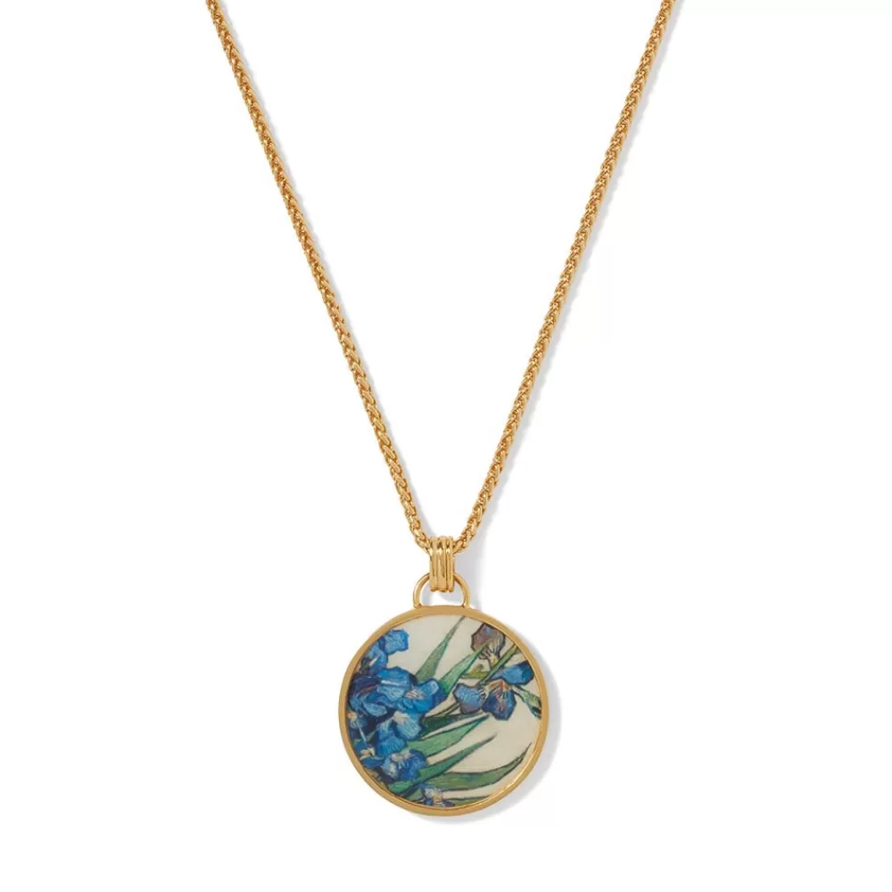 Discount Van Gogh Irises Enamel Pendant Necklace Necklaces