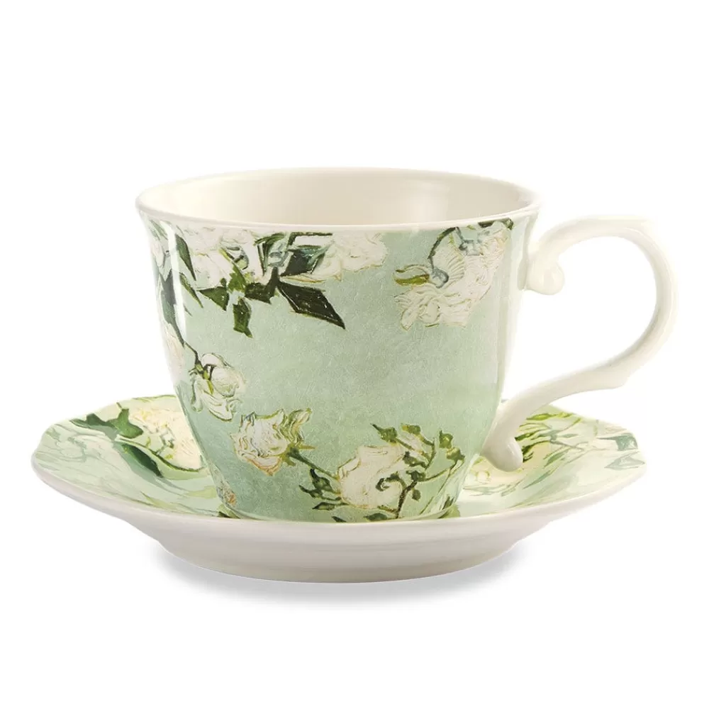 Flash Sale Van Gogh Roses Teacup And Saucer Tableware