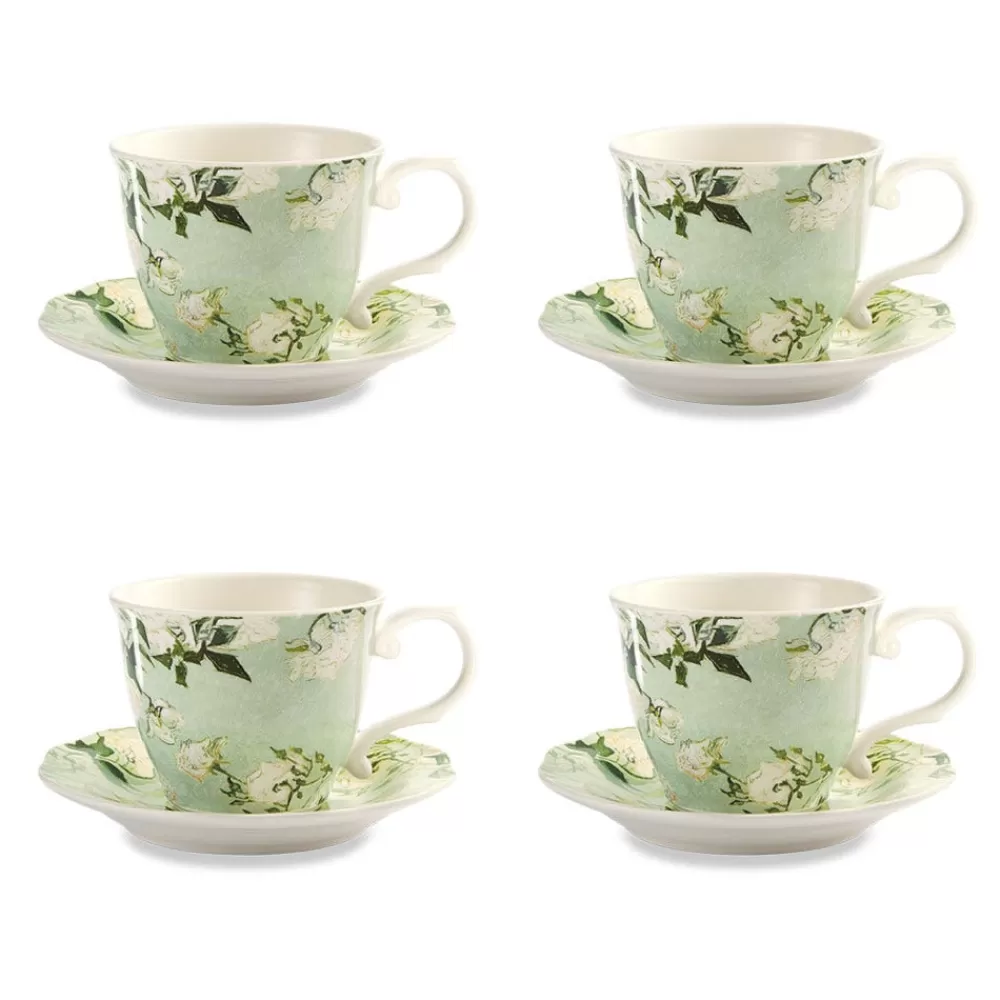 Flash Sale Van Gogh Roses Teacup And Saucer Tableware