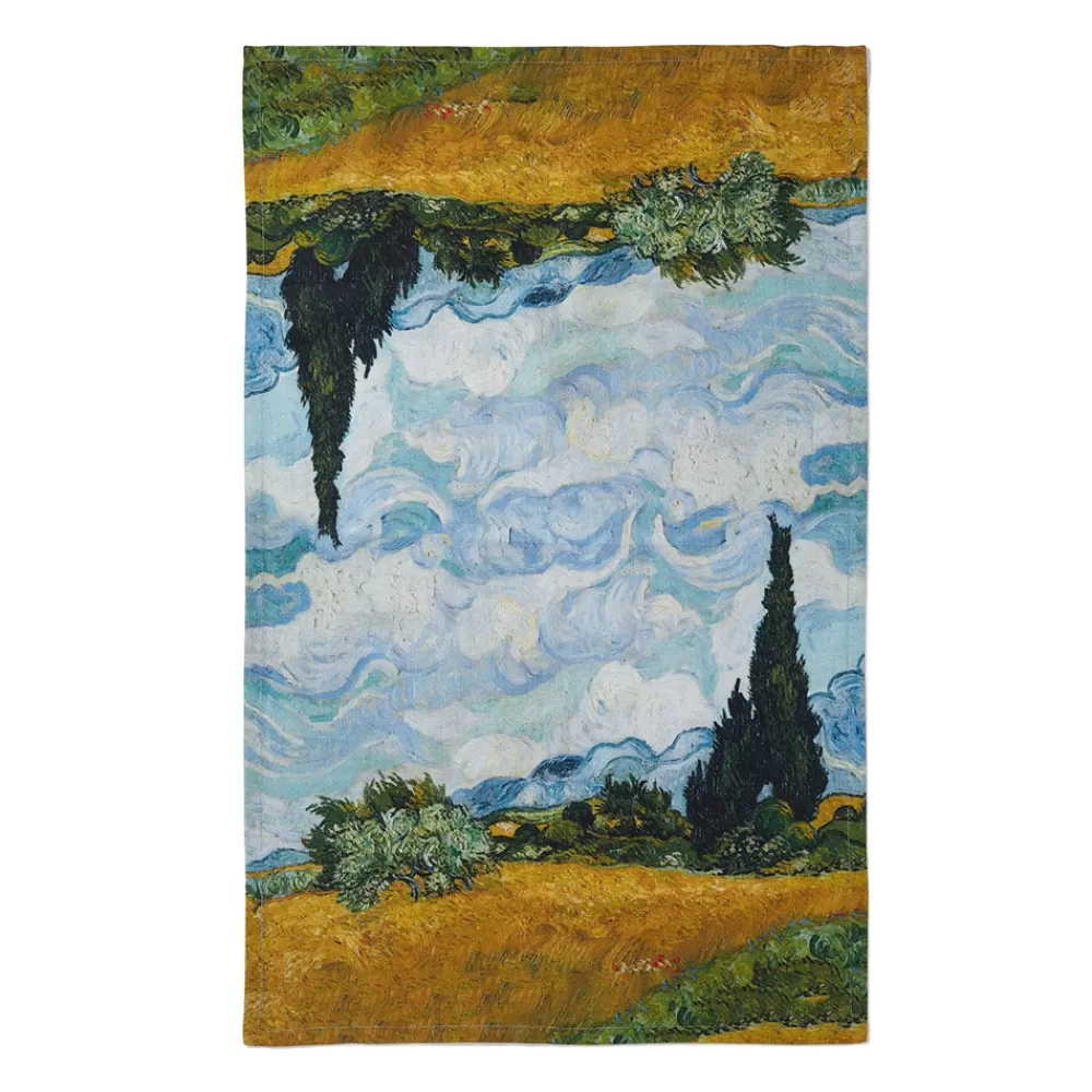 Outlet Van Gogh Wheat Field With Cypresses Tea Towel Decorative Accents