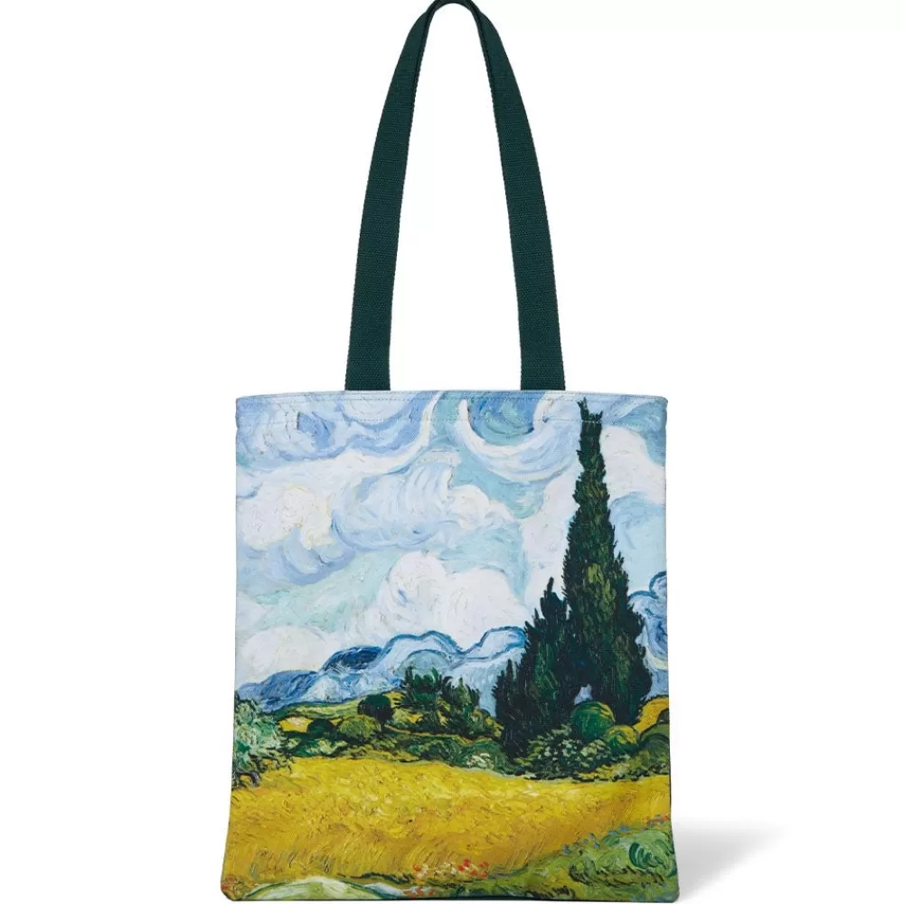 Discount Van Gogh Wheat Field With Cypresses Tote Bags