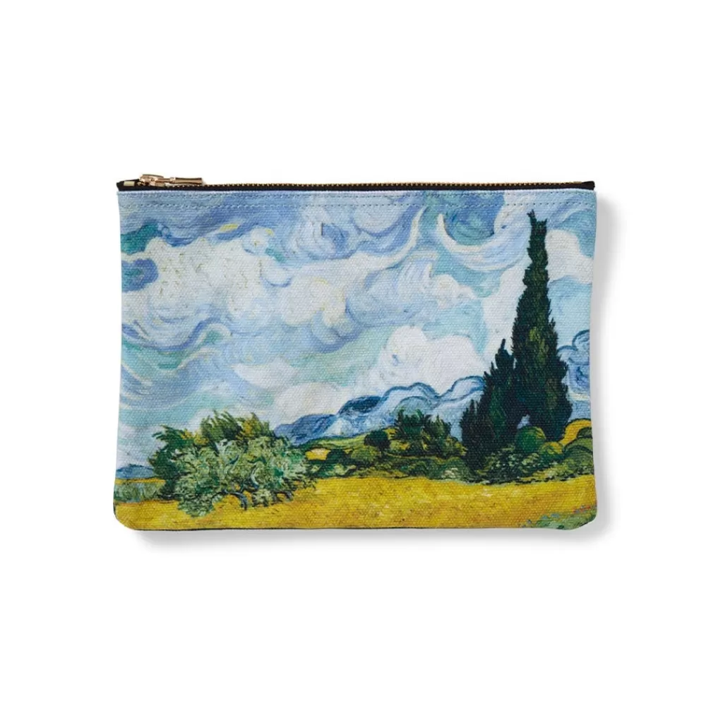 Discount Van Gogh Wheat Field With Cypresses Zip Pouch Bags