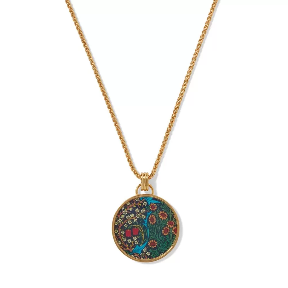 Best Sale William Morris Blackthorn Enamel Pendant Necklace Necklaces