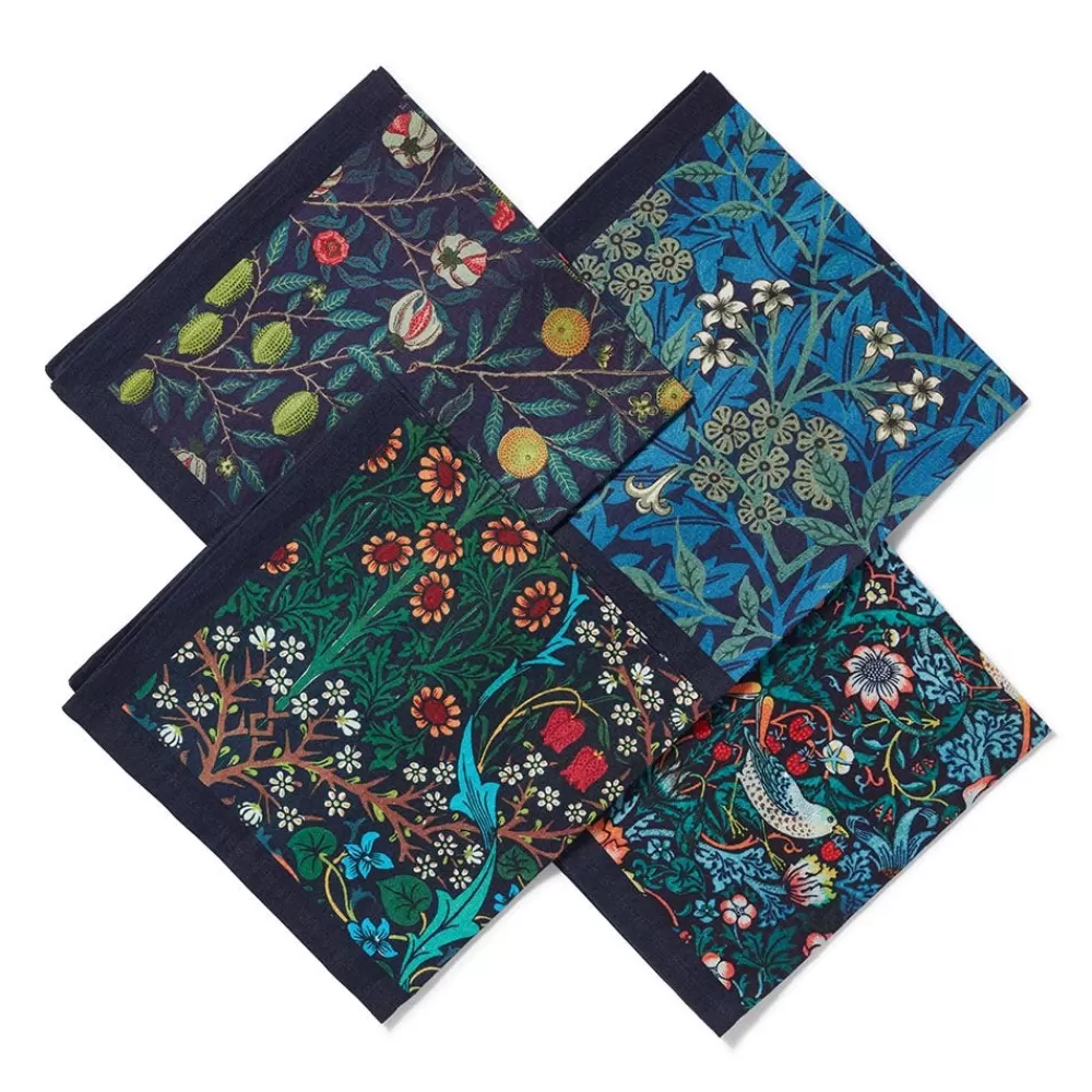 Fashion William Morris Botanical Print Napkin Set Tableware