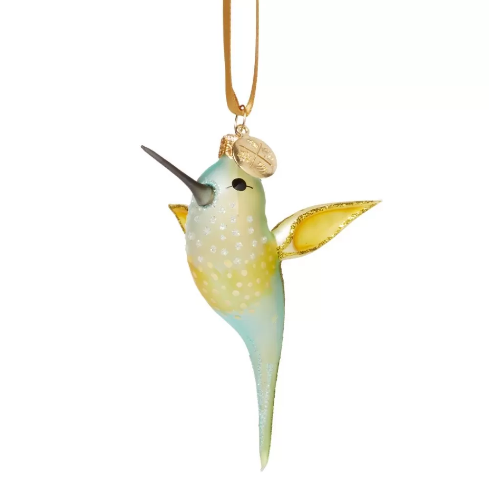 Outlet Yellow Hummingbird Glass Ornament Ornaments